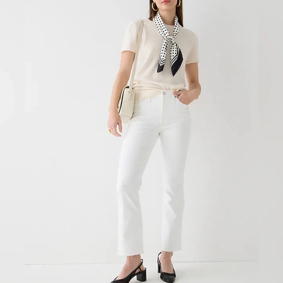 J.Crew 9" demi-boot crop jean in white wash - Picture 1 of 4